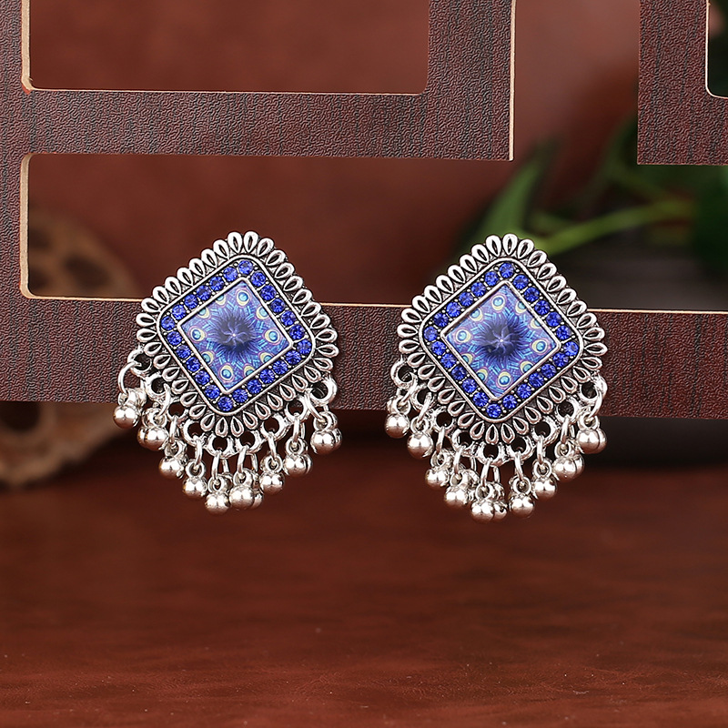 Ethnic Indian Fashion - Vintage Etnische Zilver Kleur Vierkante Alloy