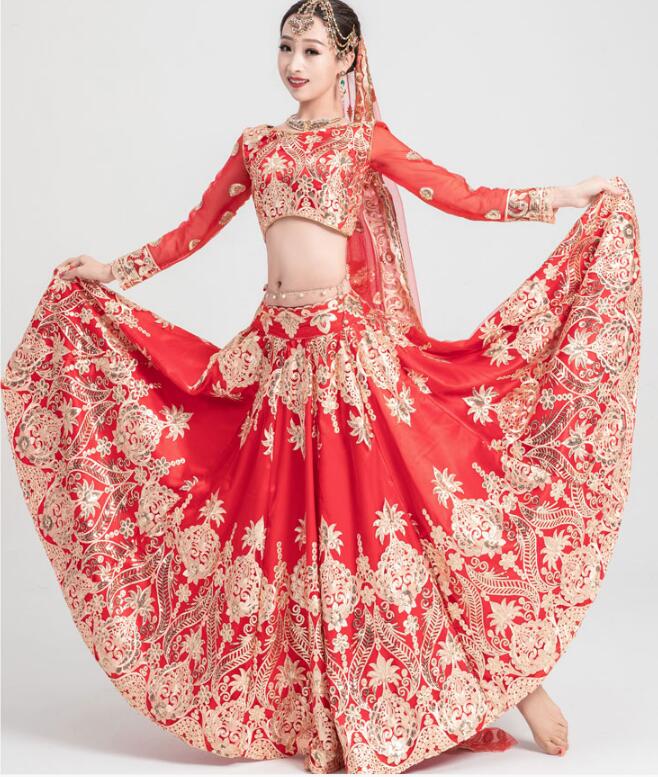 Salwar Kameez Set - Paillettenborduurwerk Indiase Sari Luxe Vrouwen Jurk