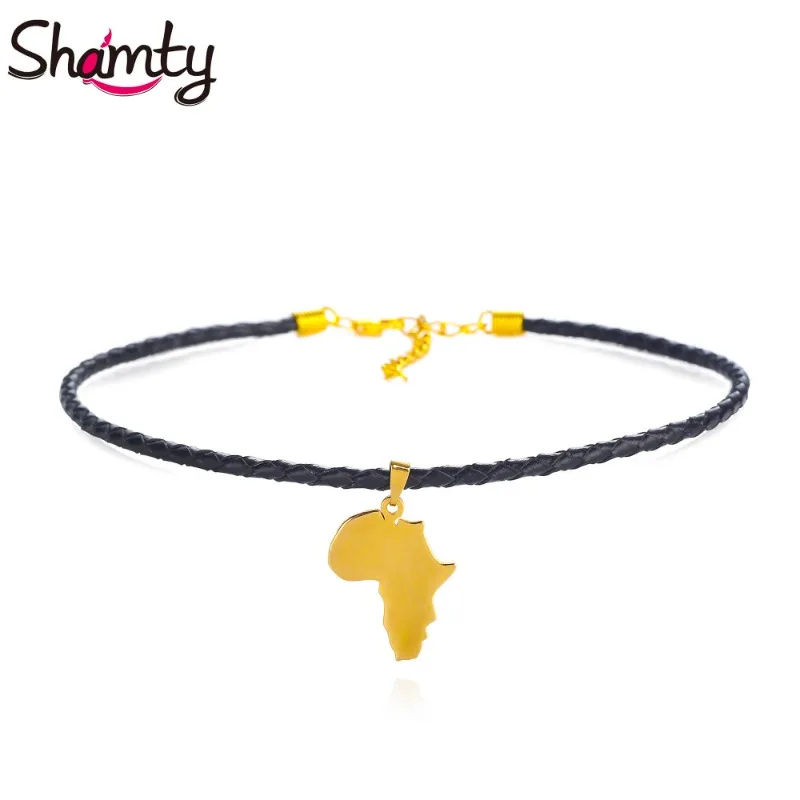 Women'S Ethnic Fashion Brands - Shamty Choker Ketting Afrika Kaart Hanger