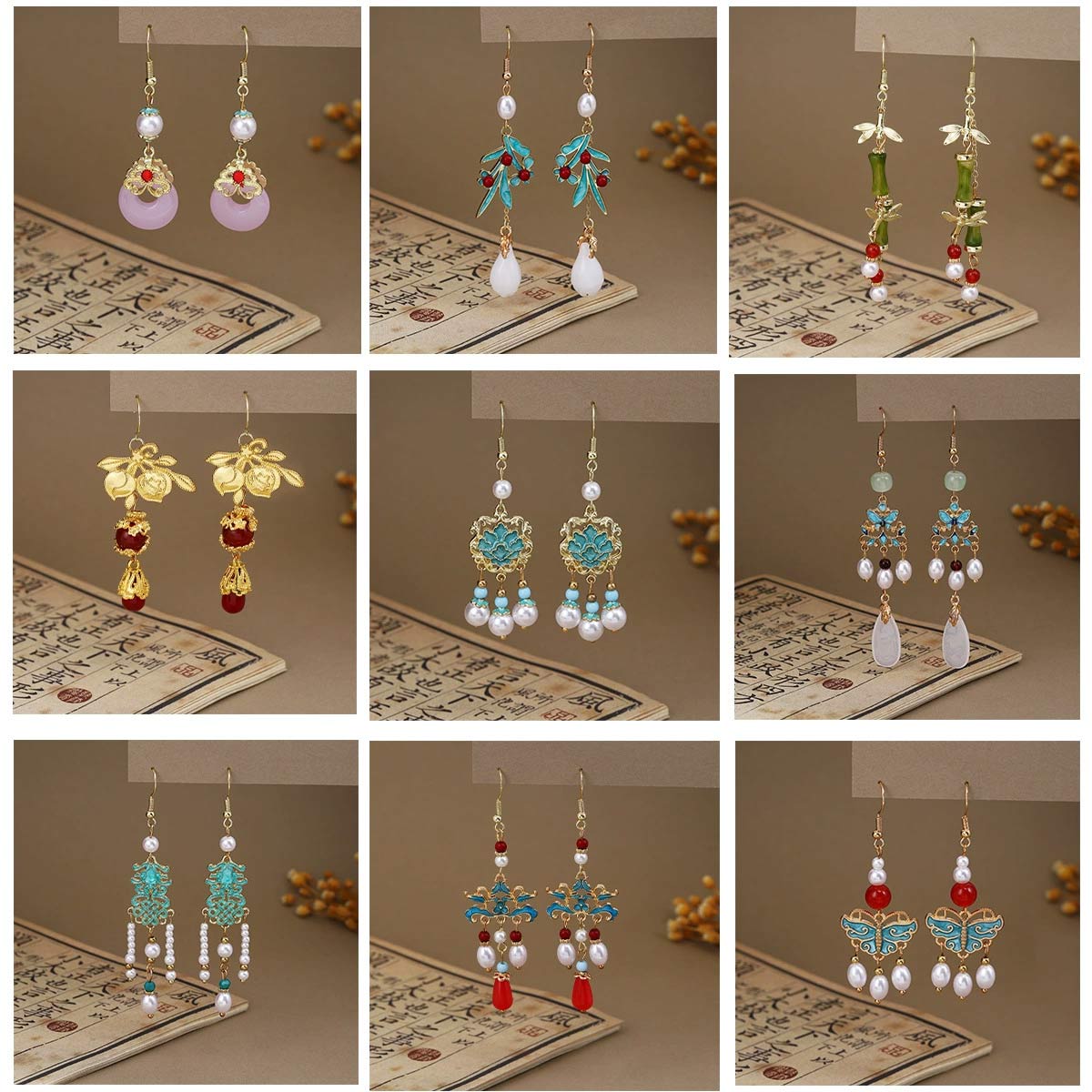 Ethnic Chic Fashion - 6Pairs Nieuwe Mode Vrouw Oorbellen Bloem