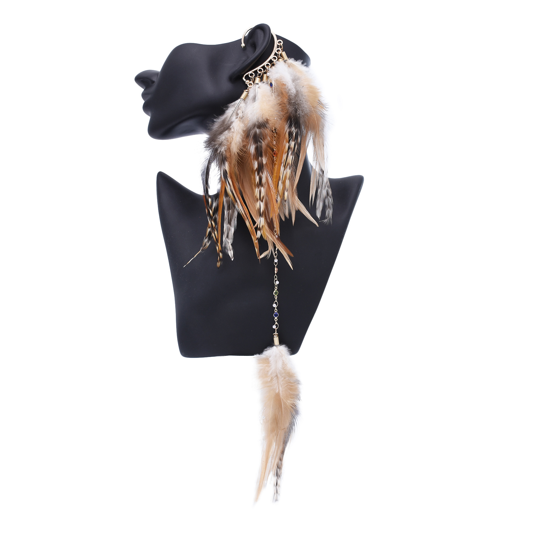 Ethnic Indian Fashion - Boheemse Etnische Stijl Feather Drop Oorbellen