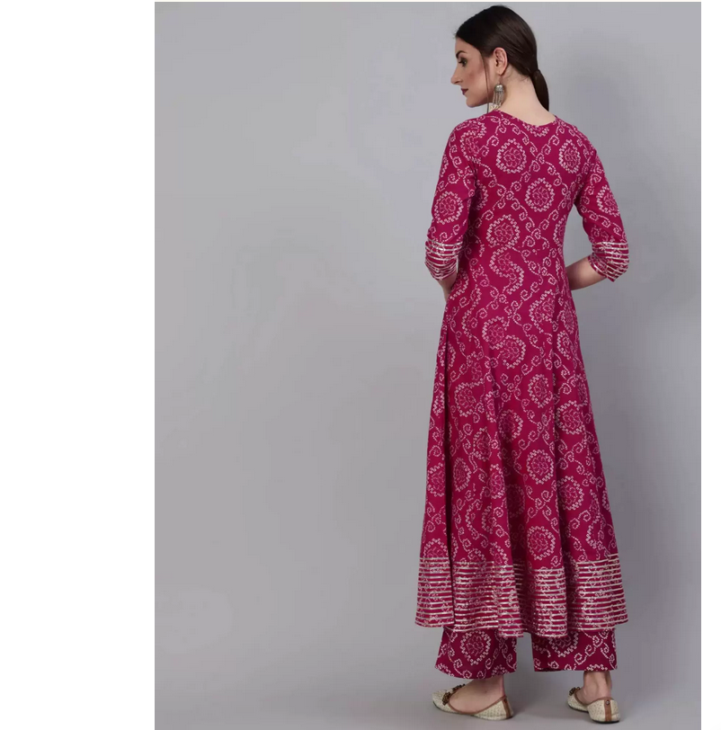 Indiase puur katoenen roosrode - Salwar Kameez Set recensie en prijs
