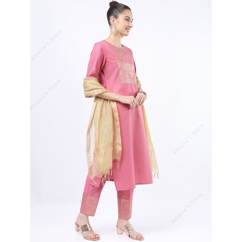 Indian/Pakistaanse dames roze  - Salwar Kameez Set recensie en prijs